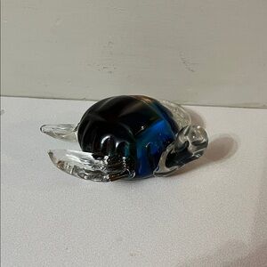 Dynasty gallery Glass Turtle Figurine multi color in clear base NWOT
